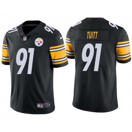 Men's Pittsburgh Steelers #91 Stephon Tuitt Black Vapor Untouchable Limited Stitched Jersey