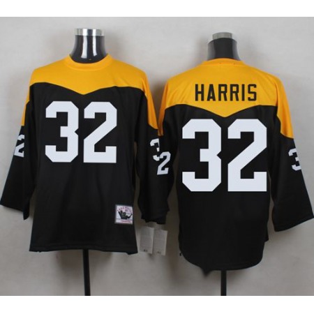 Mitchell And Ness 1967 Steelers #32 Franco Harris Black/Yelllow Throwback Men's Stitched NFL Jersey