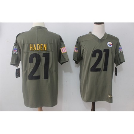 Men's Nike Pittsburgh Steelers #21 Joe Haden Olive Salute To Service Limited Stitched NFL Jersey