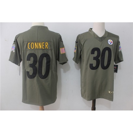 Men's Nike Pittsburgh Steelers #30 James Conner Olive Salute To Service Limited Stitched NFL Jersey