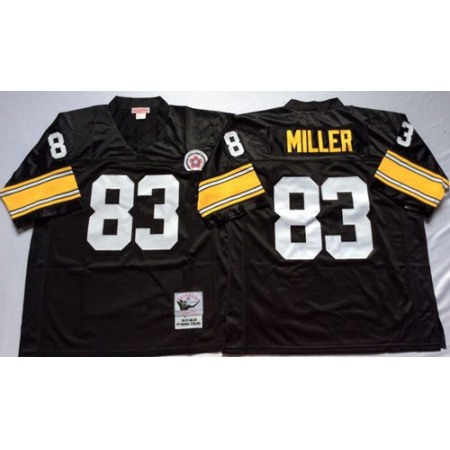 Mitchell And Ness Steelers #83 Heath Miller Black Throwback Stitched NFL Jersey