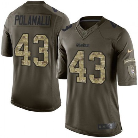 Nike Steelers #43 Troy Polamalu Green Men's Stitched NFL Limited Salute to Service Jersey