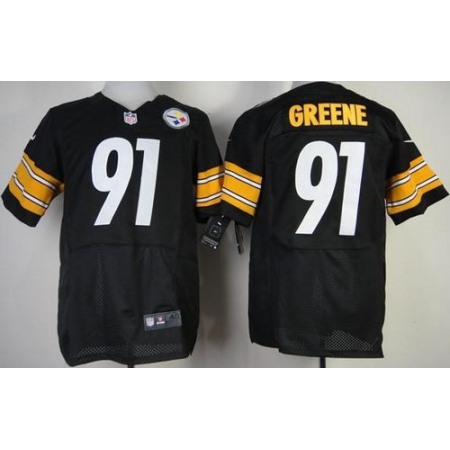 Nike Steelers #91 Kevin Greene Black Team Color Men's Stitched NFL Elite Jersey