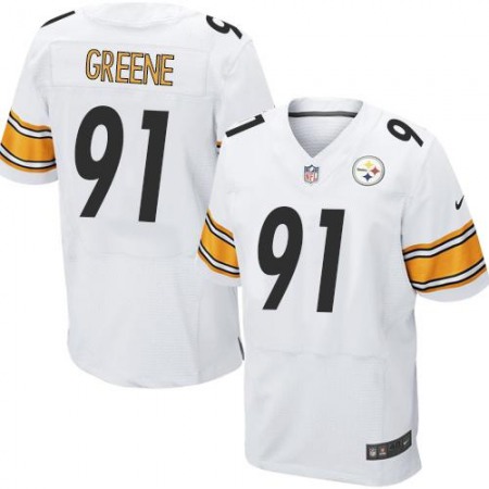 Nike Steelers #91 Kevin Greene White Men's Stitched NFL Elite Jersey