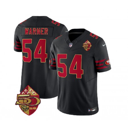 Men's San Francisco 49ers #54 Fred Warner Black 2023 F.U.S.E. 50th Patch Vapor Limited Stitched Football Jersey