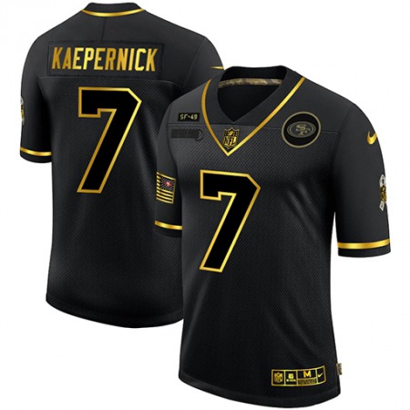 Men's San Francisco 49ers #7 Colin Kaepernick 2020 Black/Gold Salute To Service Limited Stitched Jersey