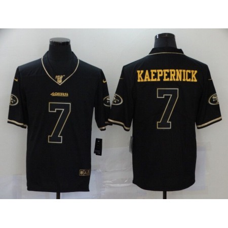 Men's San Francisco 49ers #7 Colin Kaepernick Black Golden Edition Stitched Jersey