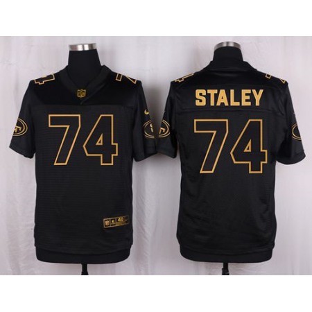 Nike 49ers #74 Joe Staley Black Men's Stitched NFL Elite Pro Line Gold Collection Jersey