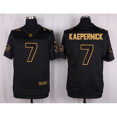 Nike 49ers #7 Colin Kaepernick Black Men's Stitched NFL Elite Pro Line Gold Collection Jersey