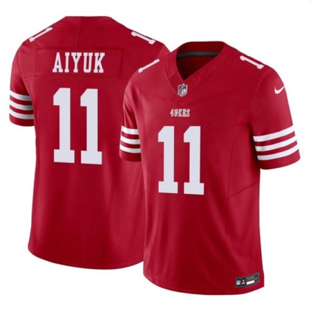 Men's San Francisco 49ers #11 Brandon Aiyuk Red 2023 F.U.S.E. Vapor Limited Stitched Football Jersey