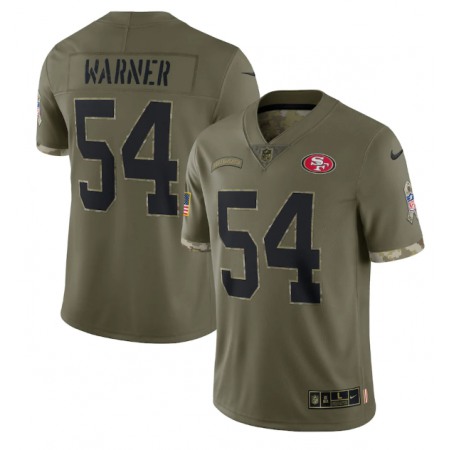 Men's San Francisco 49ers #54 Fred Warner Olive 2022 Salute To Service Limited Stitched Jersey