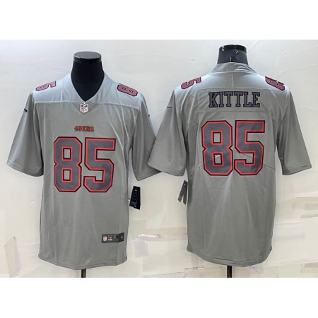 Men's San Francisco 49ers #85 George Kittle Grey Atmosphere Fashion Stitched Jersey