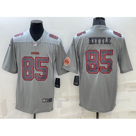 Men's San Francisco 49ers #85 George Kittle Grey With Patch Atmosphere Fashion Stitched Jersey