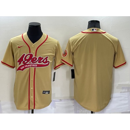 Men's San Francisco 49ers Blank Gold Cool Base Stitched Baseball Jersey