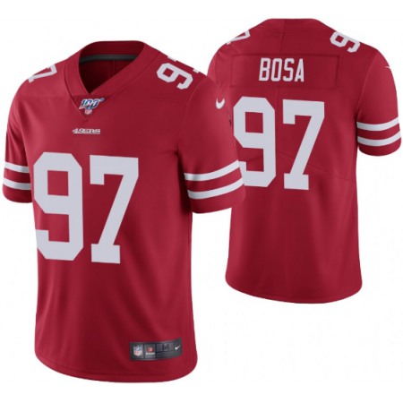 Men's San Francisco 49ers #97 Nick Bosa Red 2019 100th season Vapor Untouchable Limited Stitched NFL Jersey