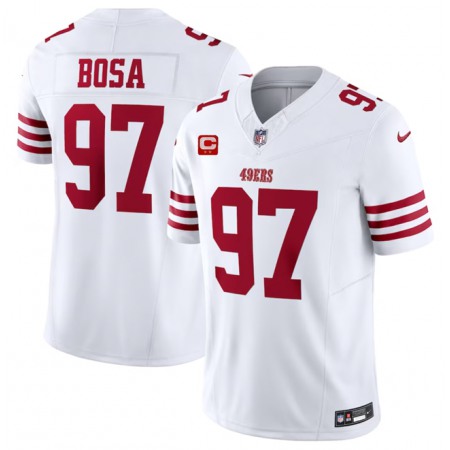Men's San Francisco 49ers #97 Nick Bosa White 2023 F.U.S.E. With 2-Star C Patch Vapor Untouchable Limited Stitched Football Jersey