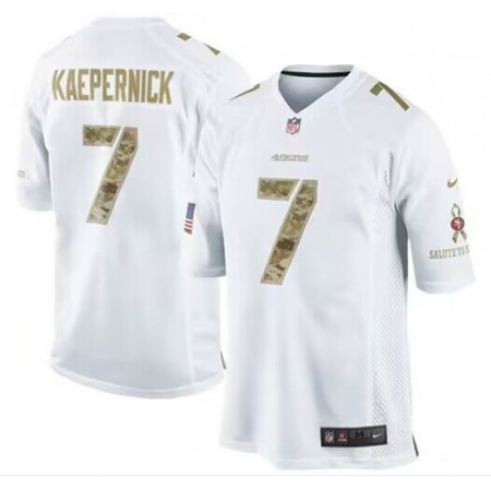 Men's San Francisco 49ers #7 Colin Kaepernick White Salute To Service Limited Stitched Football Jersey