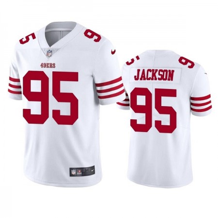 Men's San Francisco 49ers #95 Drake Jackson 2022 White Vapor Untouchable Stitched Football Jersey