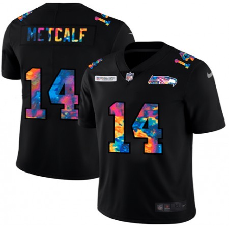 Men's Seattle Seahawks #14 D.K. Metcalf 2020 Black Crucial Catch Limited Stitched Jersey