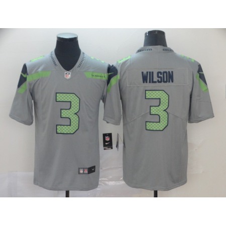 Men's Seattle Seahawks #3 Russell Wilson Gray Inverted Legend Stitched NFL Jersey