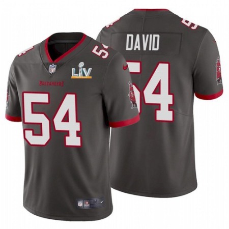 Men's Tampa Bay Buccaneers #54 Lavonte David Grey 2021 Super Bowl LV Limited Stitched Jersey