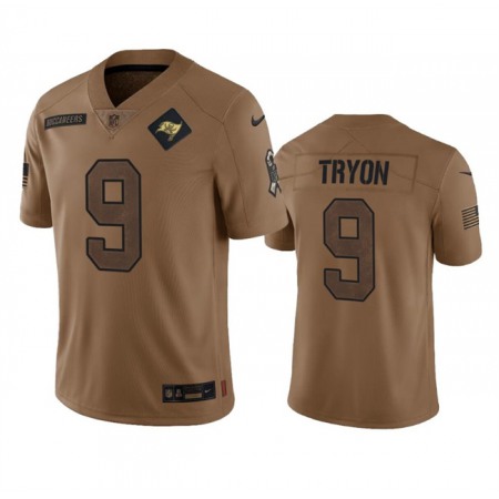 Men's Tampa Bay Buccaneers #9 Joe Tryon 2023 Brown Salute To Service Limited Stitched Jersey