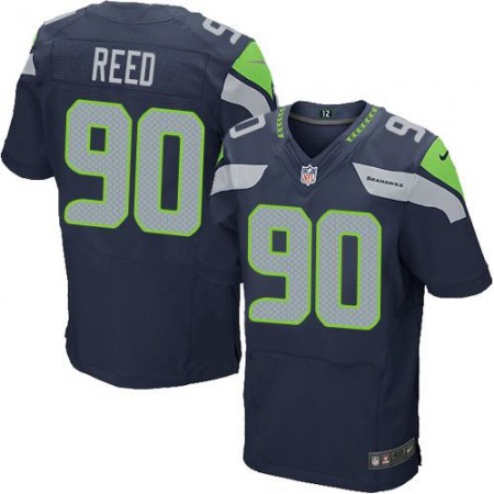 Nike Seahawks #90 Jarran Reed Steel Blue Team Color Men's Stitched NFL Elite Jersey