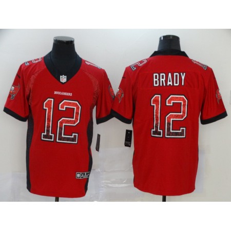 Men's Tampa Bay Buccaneers #12 Tom Brady Red Drift Fashion Color Rush Stitched Jersey