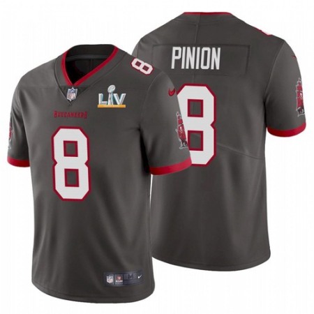 Men's Tampa Bay Buccaneers #8 Bradley Pinion Grey 2021 Super Bowl LV Limited Stitched Jersey