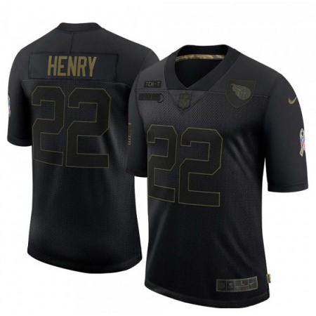 Men's Tennessee Titans #22 Derrick Henry 2020 Black Salute To Service Limited Stitched Jersey