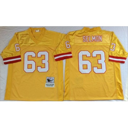 Mitchell And Ness Buccaneers #63 Lee Roy Selmon Gold Throwback Stitched NFL Jersey