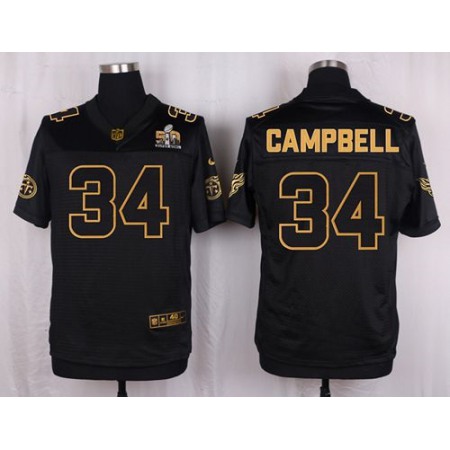 Nike Titans #34 Earl Campbell Black Men's Stitched NFL Elite Pro Line Gold Collection Jersey