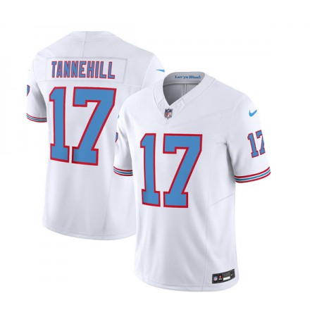 Men's Tennessee Titans #17 Ryan Tannehill White 2023 F.U.S.E. Vapor Limited Throwback Stitched Football Jersey