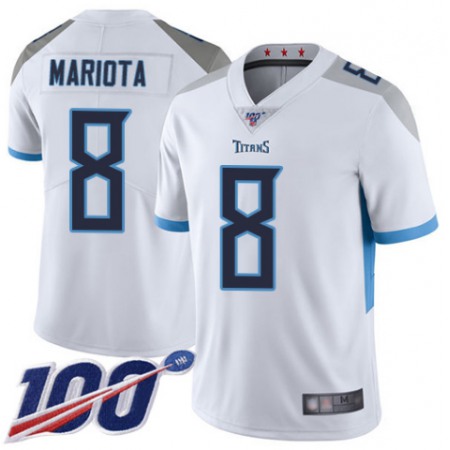 Men's Tennessee Titans #8 Marcus Mariota White 2019 100th Season Vapor Untouchable Limited Stitched NFL Jersey