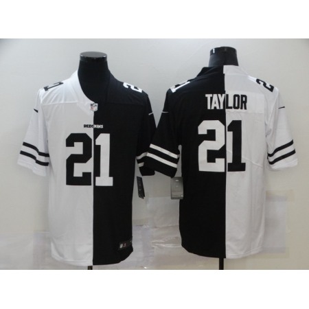 Men's Washington Football Team #21 Sean Taylor Black & White Split Limited Stitched Jersey