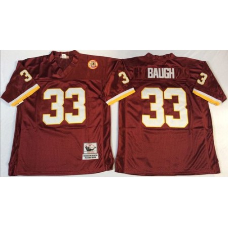 Mitchell And Ness Redskins #33 Sammy Baugh Red Throwback Stitched NFL Jersey