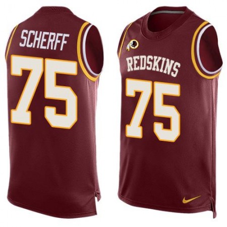 Nike Redskins #75 Brandon Scherff Burgundy Red Team Color Men's Stitched NFL Limited Tank Top Jersey