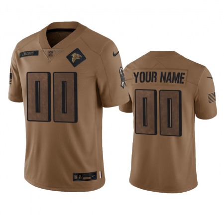 Men's Atlanta Falcons Active Player Custom 2023 Brown Salute To Setvice Limited Stitched Football Jersey