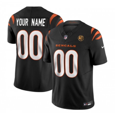 Men's Cincinnati Bengals Active Player Custom Black 2023 F.U.S.E. With John Madden Patch Vapor Limited Stitched Football Jersey