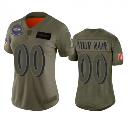 Women's Baltimore Ravens Customized 2019 Camo Salute To Service NFL Stitched Limited Jersey(Run Small
