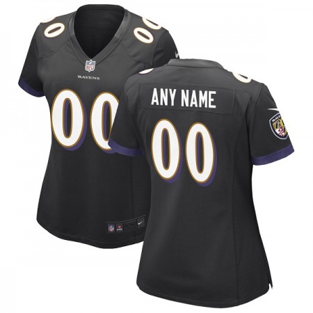 Women's Baltimore Ravens Customized Black Elite Stitched Jersey(Run Small