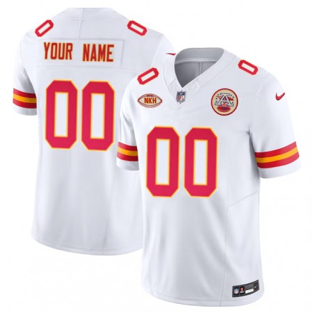 Men's Kansas City Chiefs Active Player Custom White 2023 F.U.S.E. With "NKH" Patch Vapor Untouchable Limited Stitched Jersey