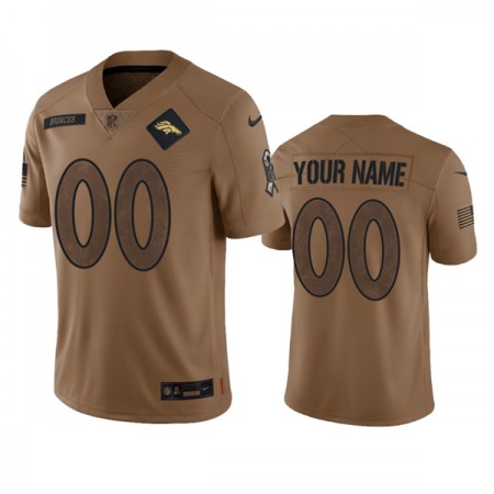 Men's Denver Broncos Active Player Custom 2023 Brown Salute To Service Limited Stitched Football Jersey