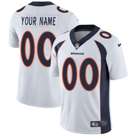 Men's Denver Broncos Customized White Vapor Untouchable NFL Stitched Limited Jersey