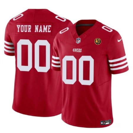Men's San Francisco 49ers Active Player Custom Scarlet 2023 F.U.S.E. With John Madden Patch Vapor Limited Stitched Football Jersey