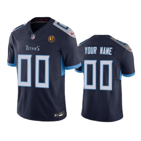 Men's Tennessee Titans Active Player Custom Navy 2023 F.U.S.E. With John Madden Patch Vapor Limited Stitched Football Jersey