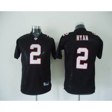 Falcons #2 Matt Ryan Black Color Stitched Youth NFL Jersey