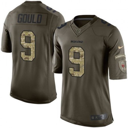 Nike Bears #9 Robbie Gould Green Youth Stitched NFL Limited Salute to Service Jersey