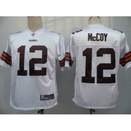 Browns #12 Colt McCoy White Stitched Youth NFL Jersey