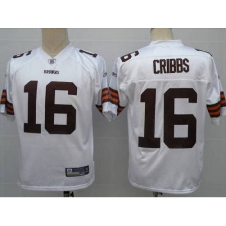 Browns #16 Joshua Cribbs White Stitched Youth NFL Jersey